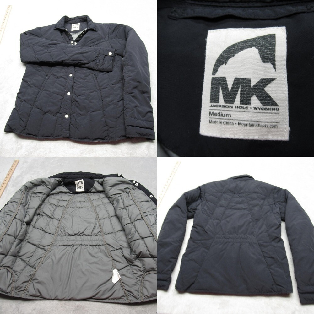Mountain Khakis Down Jacket Womens Medium BLK Insulated Snap Quilted Puffer